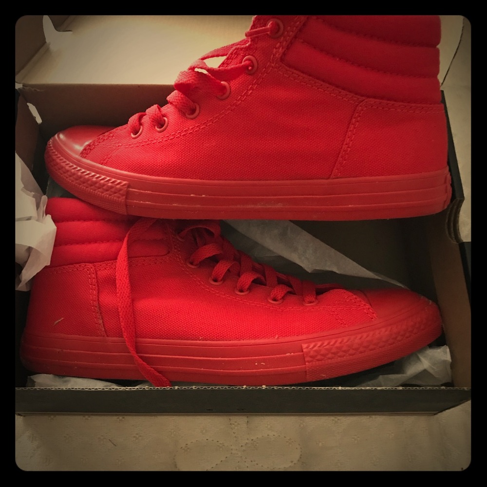 Red high top Converse